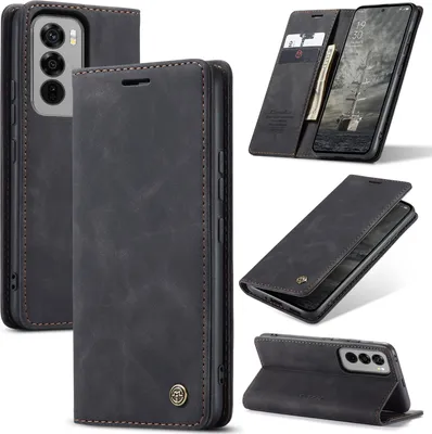 Obrázek produktu pro Pouzdro pro Oppo Reno12 Pro, RetroPolyuretanKožené Pouzdro s Funkcí Stojánku černé