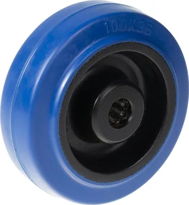 Immagine prodotto di ruota da 125 mm con gomma elastica blu su centro in nylon
