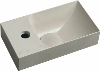 Obrázek produktu pro PICCOLINO betonové umyvadlo 30,8x10x17cm, otvor pro baterii vlevo, písek
