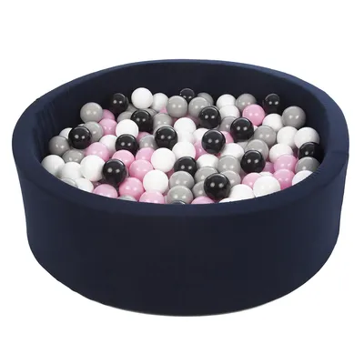 Produktbild von Bällebad Spielplatz + 300 Bälle Marineblau Schwarz, Weiß, Hellrosa, Grau