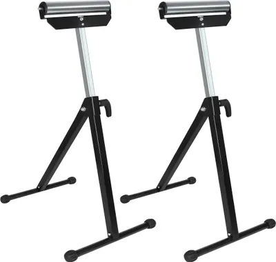 Image de JOIEYOU Support à roulettes réglable en hauteur, 2x support à roulettes 68-107cm Support à roulettes pliable avec pieds antidérapants, capacité de charge jusqu'à 60kg