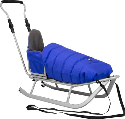 Produktbild von Kunert ROCKER Schlitten für Kinder Schlitten mit Lehne I Babyschlitten Kinderschlitten I Rückenlehne Schlitten Baby Schlitte + Schlafsack