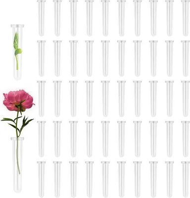 Image de Tubes réutilisables pour eau florale, 50 pièces, 11 x 24 cm, transparents