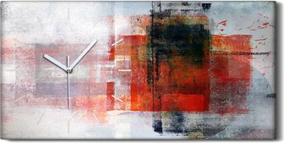 Produktbild von Leinwand Uhr Küche Wohnzimmer Bild Geräuschlos 60x30 Malerei Abstrakte Kunst - weiße Hände
