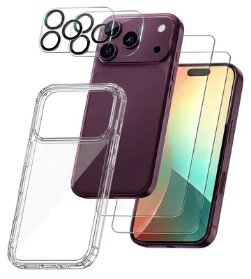 Produktbild von Handy Hülle für Apple iPhone 18 Pro Max Handyhülle mit 2x Display und Kameraglas Case Cover Bumper Backcover Schutzhülle Farbe: Transparent