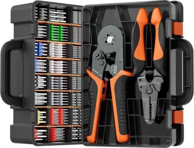 Obrázek produktu pro Sada elektrických koncovek – 24 kusů – profesionální – krimpovací nářadí