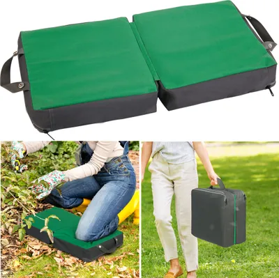 Produktbild von WISFOR Knieschoner, 8cm dick, faltbar, tragbar, bis 150 kg, für Gartenarbeit, aus 600D Oxford-Stoff und Schaumstoff, Grün-Grau, wasserabweisend, robust und leicht zu reinigen.