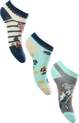 Produktbild von Frozen - Die Eiskönigin 3 Paar Sneaker Socken Strümpfe Set für Kinder , Größe:27/30