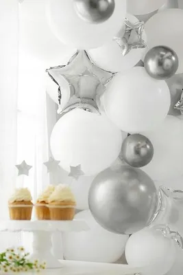 Produktbild von Folienballons kleine Sterne 10cm für Luftbefüllung 25 Stück Silber