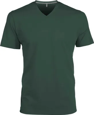 Produktbild von Kariban Herren T-Shirt Kurzarm V-Neck V-Ausschnitt Basic Kurzarmshirt, Größe:3XL, Farbe:Forest Green