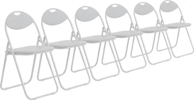 Produktbild von Gepolsterte Klappstühle von Harbor Housewares, Weiß, 6 Stück