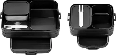 Produktbild von Mepal | Limited Edition Bento-Lunchboxen Set | vielseitige Fächer für flexible Mahlzeiten | erhältlich in Klein & Groß | geeignet für 4 bis 8 Butterbrote | stilvolles Schwarz | robustes TPE/PP/ABS Material
