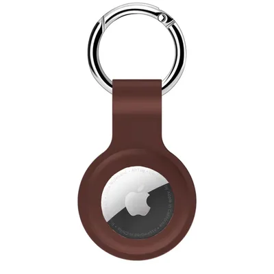 Produktbild von AirTag Anhänger Braun – AirTag Schlüsselanhänger / Hülle – Silikon Cover Case für Apple AirTag