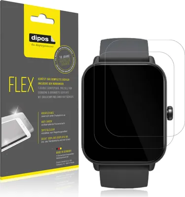 Produktbild von 2x Schutzfolie für Fitpolo IDW19 Smartwatch Folie, 100% Displayabdeckung, dipos Flex