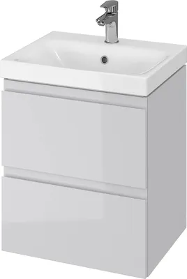 Produktbild von Cersanit | Badezimmerschrank - Waschbeckenunterschrank - Mit Waschbecken - Grau - 49,5 X 62 X 34,5 Cm - 2 Schubladen - Holz Mdf