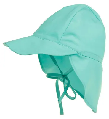 Produktbild von Schirmmütze Kinder mit Nackenschutz Baby Sonnenhut UV SPF50+ Blaugrün 3-18 Monate