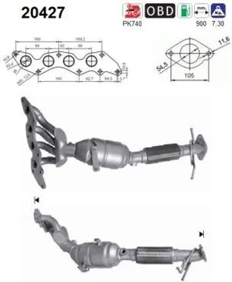 Produktbild von AS Katalysator Kat für FORD Focus II Schrägheck (DA, HCP, DP) 20427