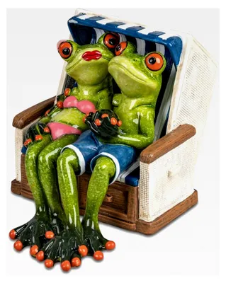 Produktbild von Froschpaar im Strandkorb 16 cm Figur Dekoration