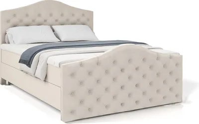 Obrázek produktu pro Prodejce LEADER skříňová postel STOCKHOLM 120x200 cm čalouněná postel se dvěma zásuvkami, kompletní sada s matrací a topperem (4 cm), béžová, látka na postel JASMINE 21