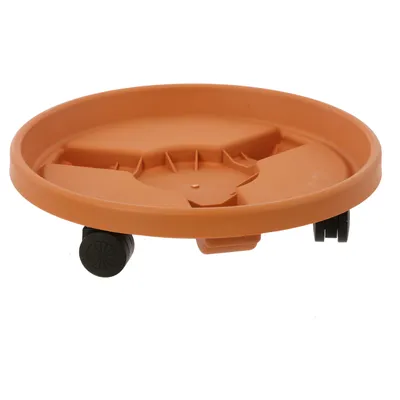 Produktbild von Plattform runder Sockel auf Rädern Topfpflanzenständer Ständer auf Rollen Blumentopf ⌀30cm Terrakotta