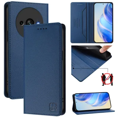 Produktbild von Lederhülle für Oukitel C59 / C59 Pro Hülle Flip Brieftasche Kartenfächern Ständer Schutzhülle Blau