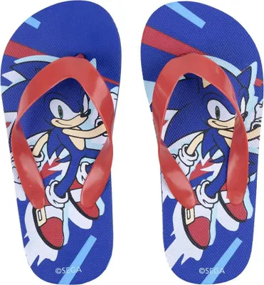 Produktbild von Sonic The Hedgehog Flip Flops Kinder Sandalen Zehentrenner Latschen – Blau / 28/29