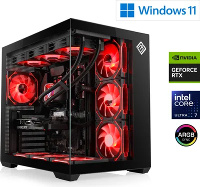 Immagine prodotto di PC da gioco, Intel Core Ultra 7 265KF, 3900 MHz, GeForce RTX 5070 Ti, 32 GB di RAM DDR5, 2000 GB di SSD M.2, Windows 11 Home, USB 3.2 | M11950H