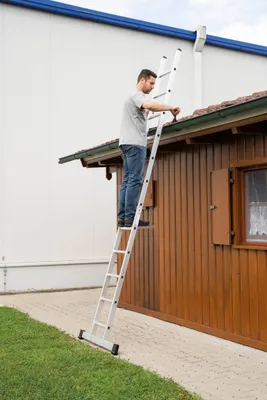 Produktbild von Günzburger Steigtechnik Sprossen-Anlegeleiter 0,35 m breit mit Standard-Traverse 22 Sprossen - 011422