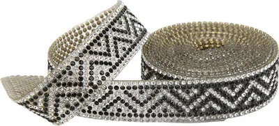 Immagine prodotto di Collana di strass, 1,8 m di lunghezza e 2 cm di larghezza, nero lucido, per il matrimonio e la festa fai da te, decorazione del vestito