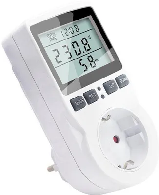 Productafbeelding van Energiekostenmeter, stroomverbruiksmeter, Stroommeter voor stopcontact, elektriciteitsmeter Stroomverbruik Monitor met LCD-display en overbelastingsbeveiliging 3680W