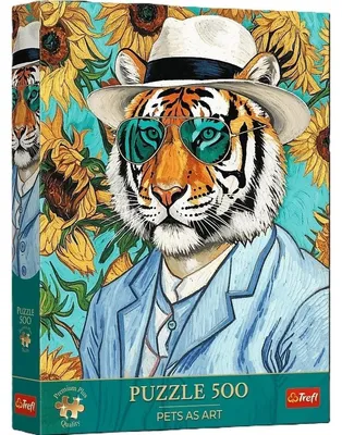 Immagine prodotto di Puzzle 500 Premium Plus: Il Tigre e i Girasoli - Trefl