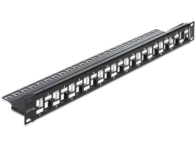 Zdjęcie produktu dla DeLOCK 43278, Czarny, Montaż półkowy, 1U, 482 mm, 93 mm, 44 mm