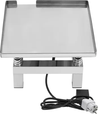 Produktbild von Rütteltisch für Beton - Prüftisch - Größe 35×35 cm - Leistung 50 W - Frequenz 3000–3600 U/min - Edelstahl - Silber