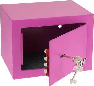 Produktbild von Tresor klein mit Schlüssel, Möbeltresor, Safe, HMF 49216, 23x17x17 cm, Pink