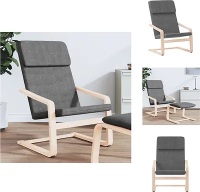 Image de vidaXL Fauteuil Relax Tissu gris foncé - Fauteuil