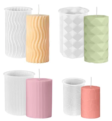 Produktbild von 4-teiliges Silikonformen-Set, 3D-Kerzenformen, DIY-Kerzenherstellungsset für Weihnachten, Duftkerzen, Dekoration
