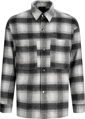 Produktbild von Jack&Jones XXL Hemdjacke kariert grau melange JORBANE