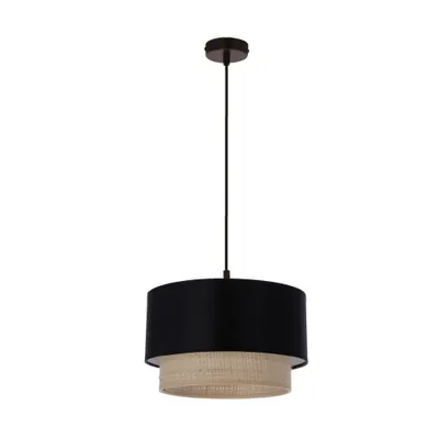 Zdjęcie produktu dla Lampa wisząca abażur czarno-beżowy Sferia czarno-beżowa 1xE27x60W tkanina wym:115x25x25cm IP20 Candellux