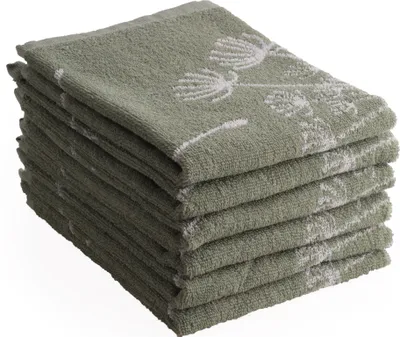 Produktbild von DoubleDry Küchentücher Baumwolle - 50x50cm - Frotteetücher - Hochwertige Küchenhandtücher - Pusteblume, Grün