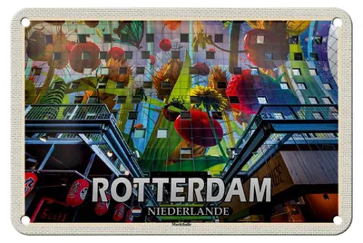Produktbild von Blechschild Reise 18x12cm Rotterdam Niederlande Markthalle Schild