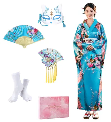 Produktbild von Solidchoice – Traditionelles japanisches Kimono-Set für Damen, 5-teilig
