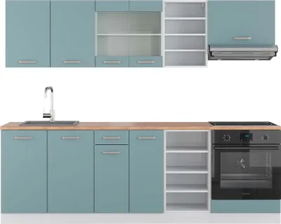 Immagine prodotto di Cucina componibile Vicco R-Line Blu-grigio/bianco 240 cm , PL Rovere, Model 42437