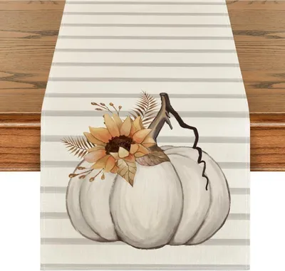 Obrázok produktu pre Artoid fashion jesenný bežec na stôl tekvice slnečnice listy 40x140 cm béžová