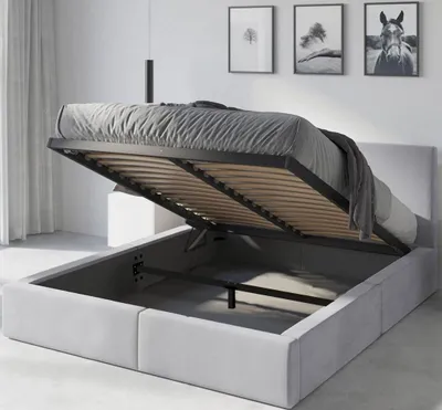 Produktbild von Interbeds Polsterbett 160x200 Bett Doppelbett mit Stauraum mit Lattenrost Bettkasten Boxspringbett hydrophob gepolsterter Bettrahmen