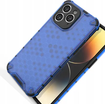 Immagine prodotto di Custodia ibrida blindata per Iphone 14 Pro a nido d'ape Blu