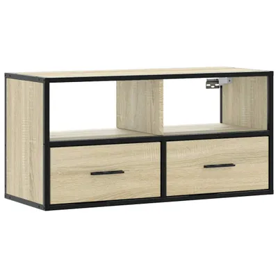 Obrázok produktu pre TV skrinka dub sonoma 80x31x39,5 cm kompozitné drevo a kov