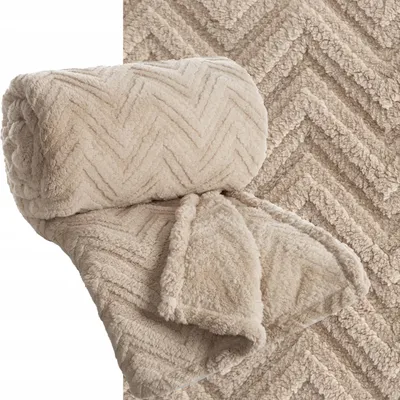 Produktbild von Eurofirany Decke Überwurf 70x160 cm Herringbone Dunkelbeige