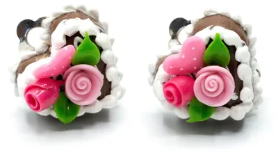 Produktbild von Lebkuchenherz Ohrclips Miniblings Clips  Torte Lebkuchen Herz Rosen