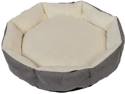 Obrázek produktu pro Psí pelíšek, velikost M, 62 x 60 x 16 cm, vlnitý pelíšek s kožešinovým lemem, lze prát v pračce