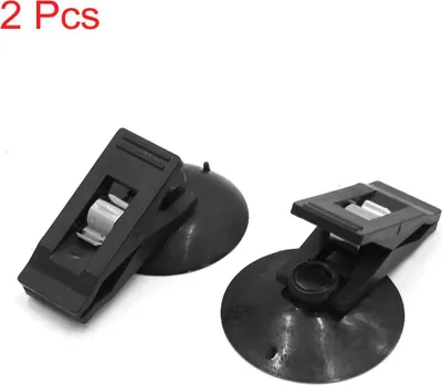 Image de 2pc Plastique Noir Ventouse Pare-Brise Carte Rideau Clip pour véhicule